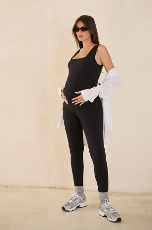 אוברול אימון ארוך להריון שחור
